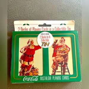Coca-Cola, nostalgic limit addition, Santa playing cards.